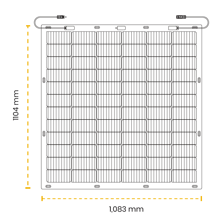 Elios Voltaic 210F-T 210 watts (ALL BLACK) Semi Flexible solar panel with 3M tape