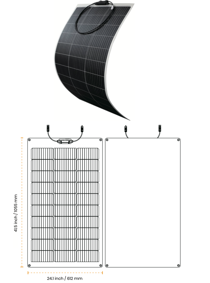Elios Voltaic 110F 110 watts Semi Flexible solar panel (eyelet)