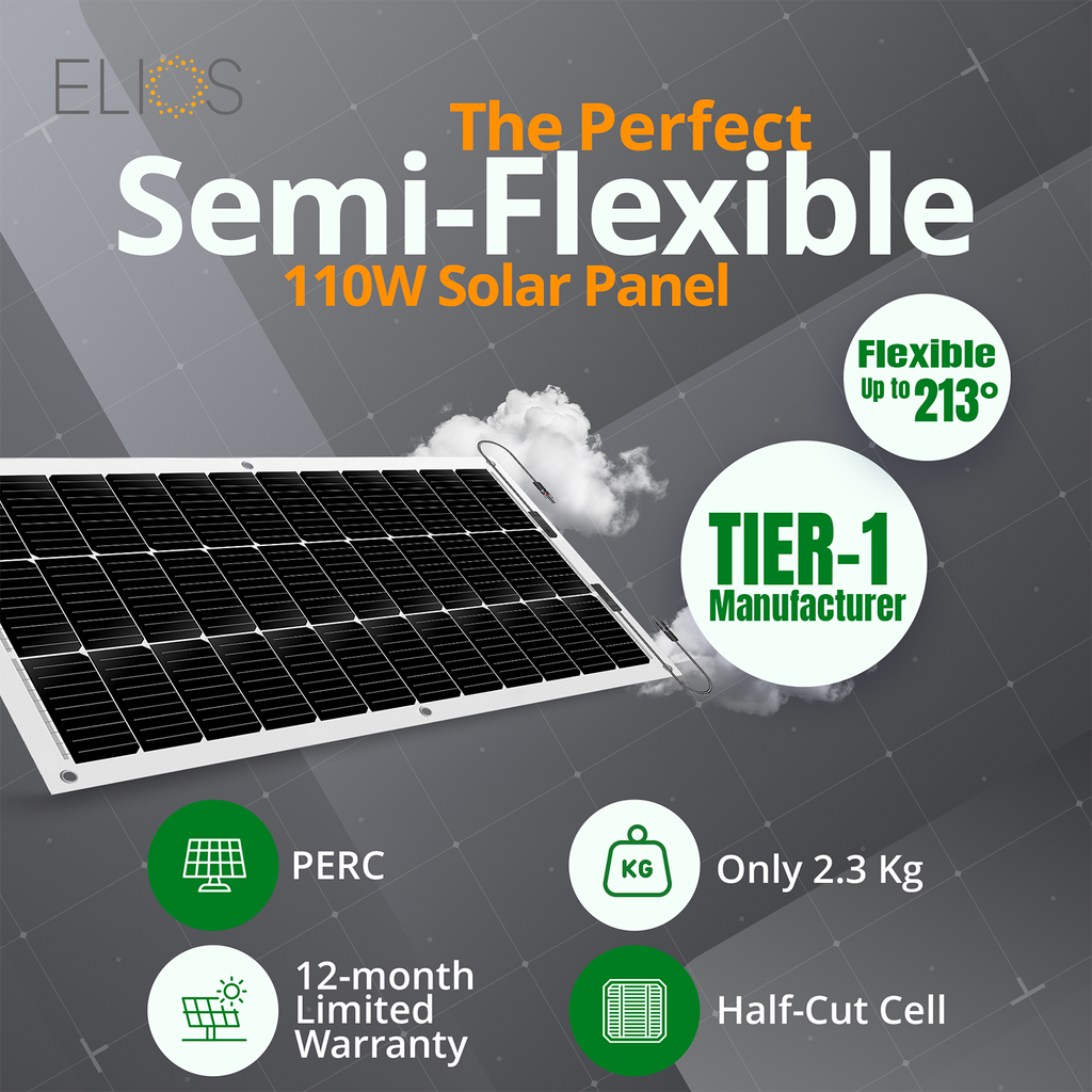 Elios Voltaic 110F 110 watts Semi Flexible solar panel (eyelet)