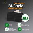 Elios Voltaic400HC-BF | 400W BI-Facial Mono Solar Panel
