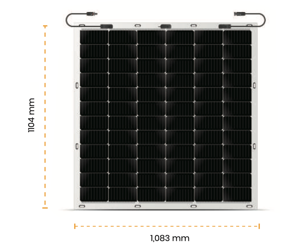 Elios Voltaic 210F-B 210 watts (ALL BLACK) Semi Flexible solar panel for balcony installation (eyelet)