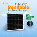 Elios Voltaic 210F-B 210 watts (ALL BLACK) Semi Flexible solar panel for balcony installation (eyelet)