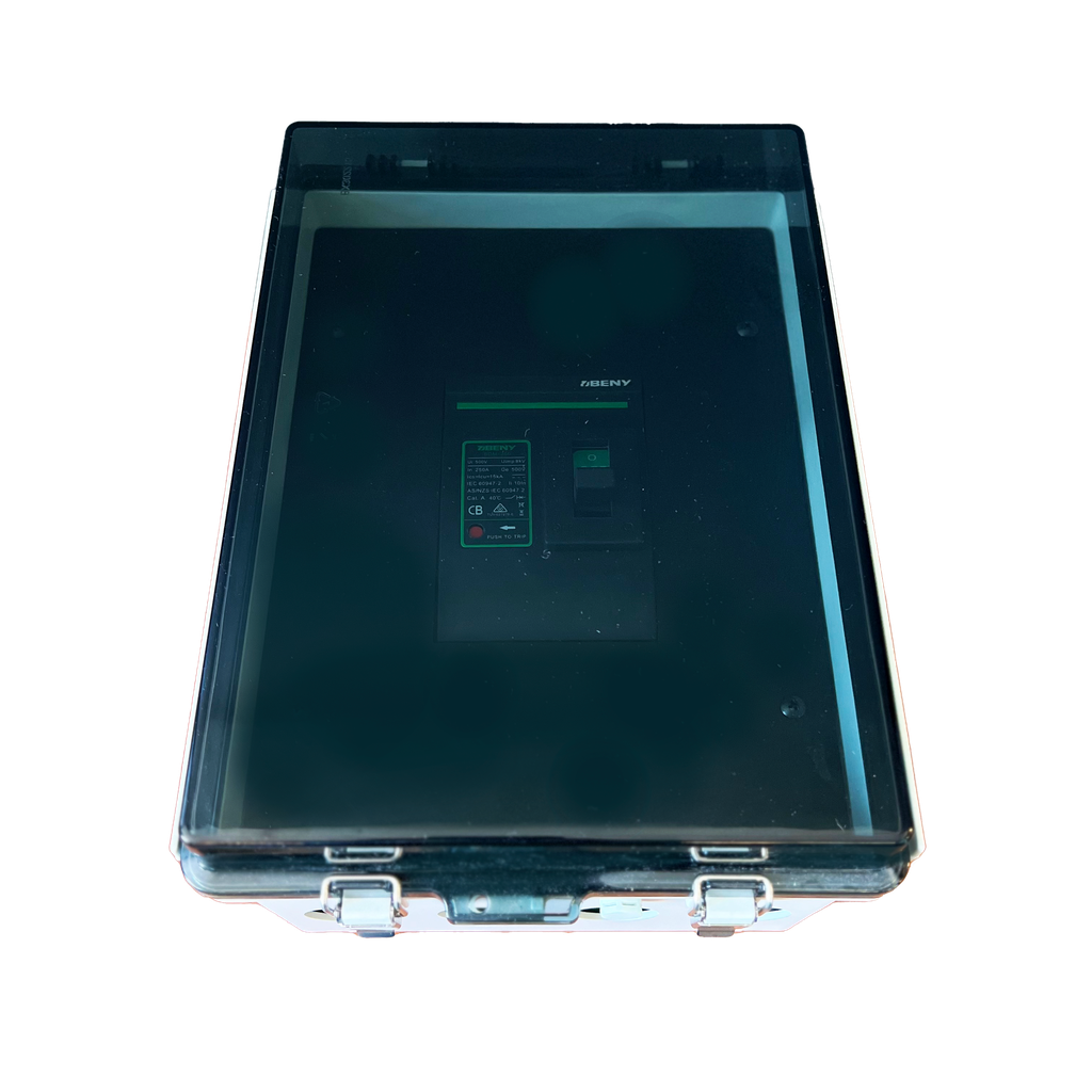 BENY BDM-250 2 Pole 250 Amps DC molded case circuit breaker, 500VDC Max, with IP65 enclosure