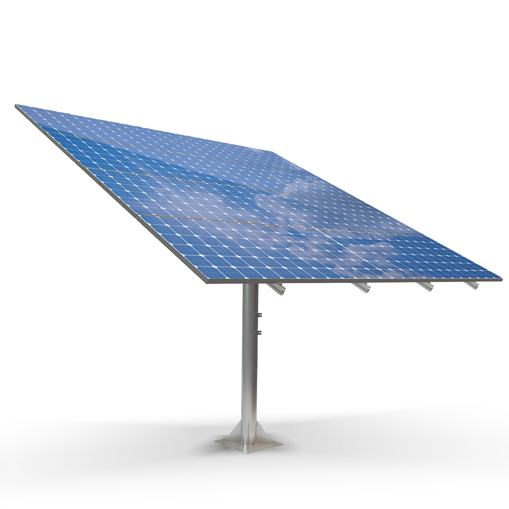 Elios Arbora P8 | Pole Mount System for 8 Solar Panels (Large) | Post Mounting System with manual crank