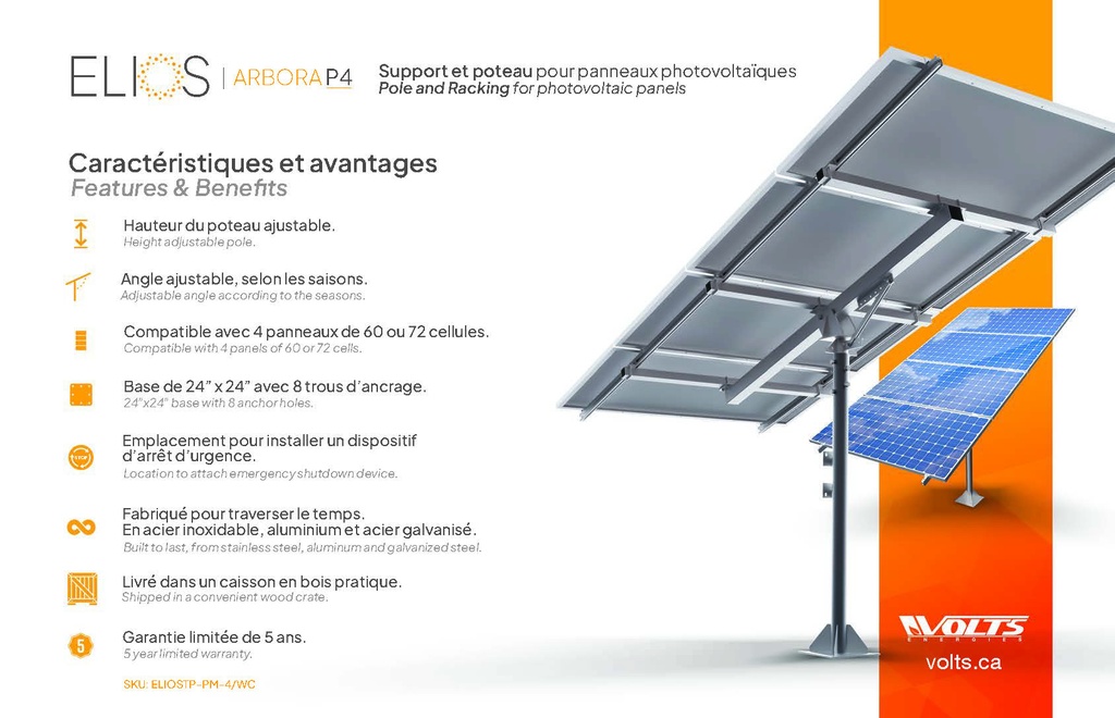 Solar Post 4 Panels Volts Energies