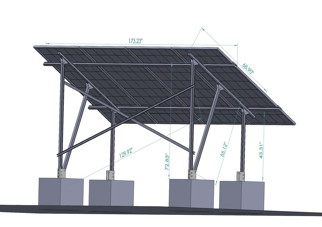 4 Solar Panels Ground Mount System | Volts Energies Ground Mounting System