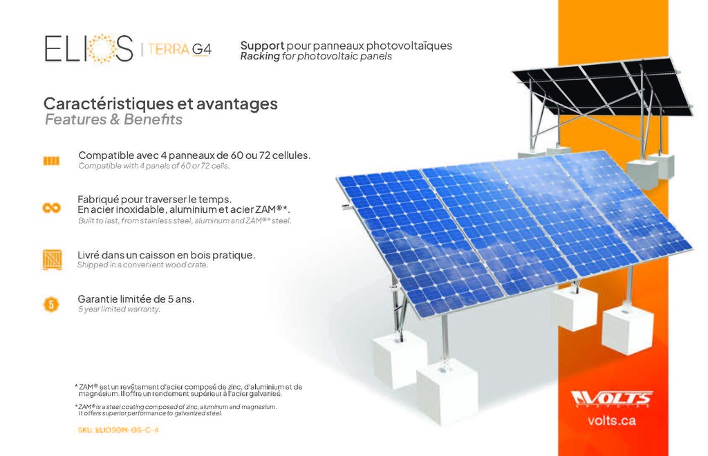 4 Solar Panels Ground Mount System | Volts Energies Ground Mounting System