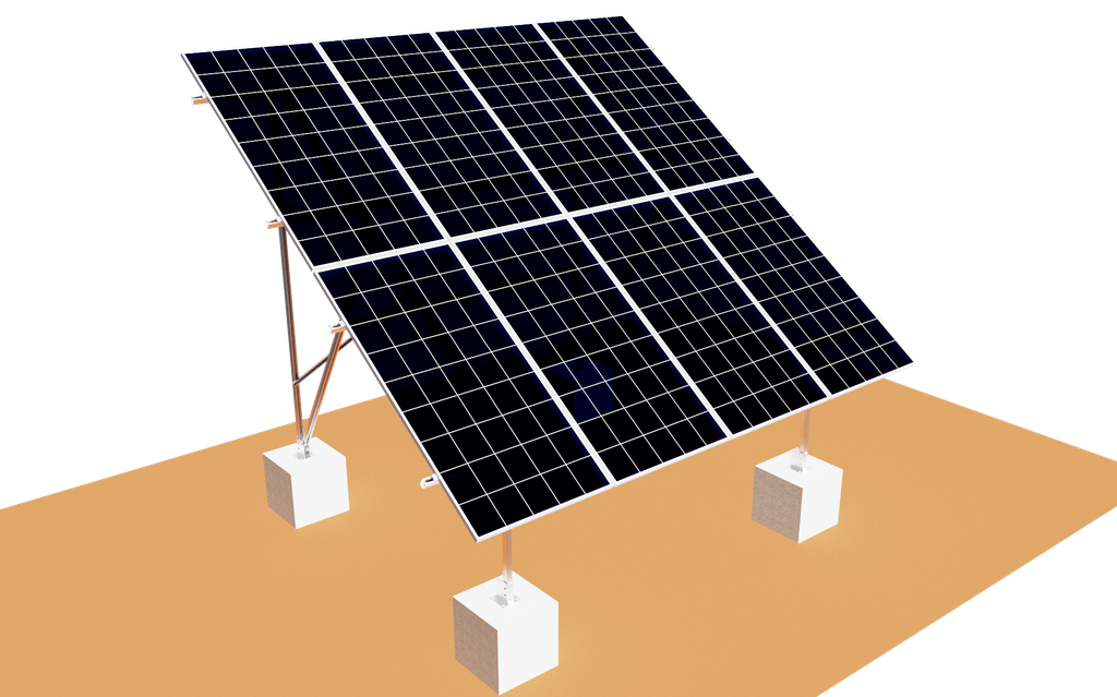 Ground Mount System For 8 Solar Panel | ELIOS Terra G8