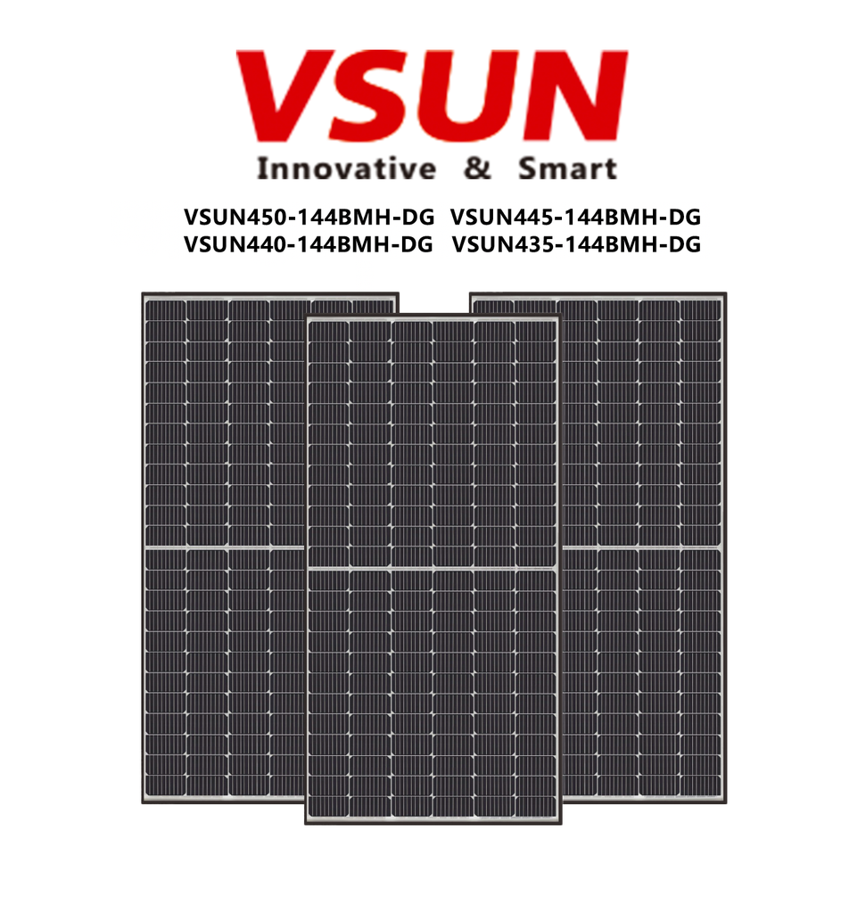 Vsun 450W Panneau Solaire Bi-Facial | Technologie PERC Cell 