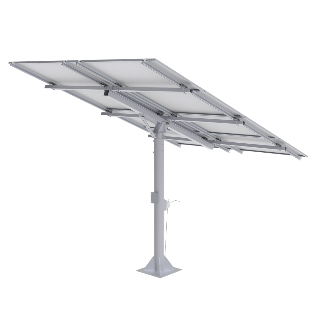 Elios Arbora P8 | Système de montage sur poteau pour 8 panneaux solaires (grand) | Système de montage sur poteau avec manivelle manuelle