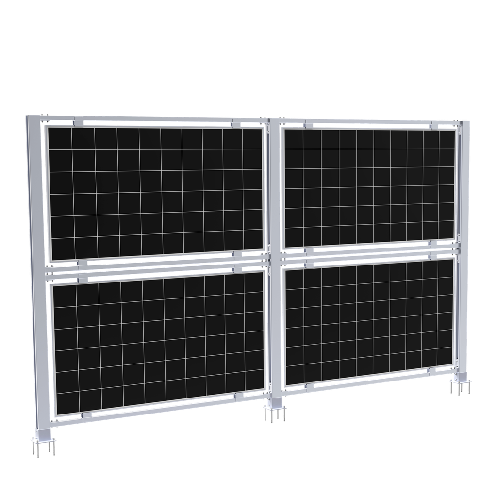 Elios AgriVoltaic Solar Fence | Vertical Aluminum Solar racking For 4 Panels