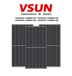 [VSUN450-144BMH-DG] Vsun 450W Panneau Solaire Bi-Facial | Technologie PERC Cell 